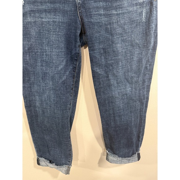 Kut From The Kloth Amy Straight Jeans Women's Size 10 Blue Denim Cuffed Cropped - Picture 6 of 10